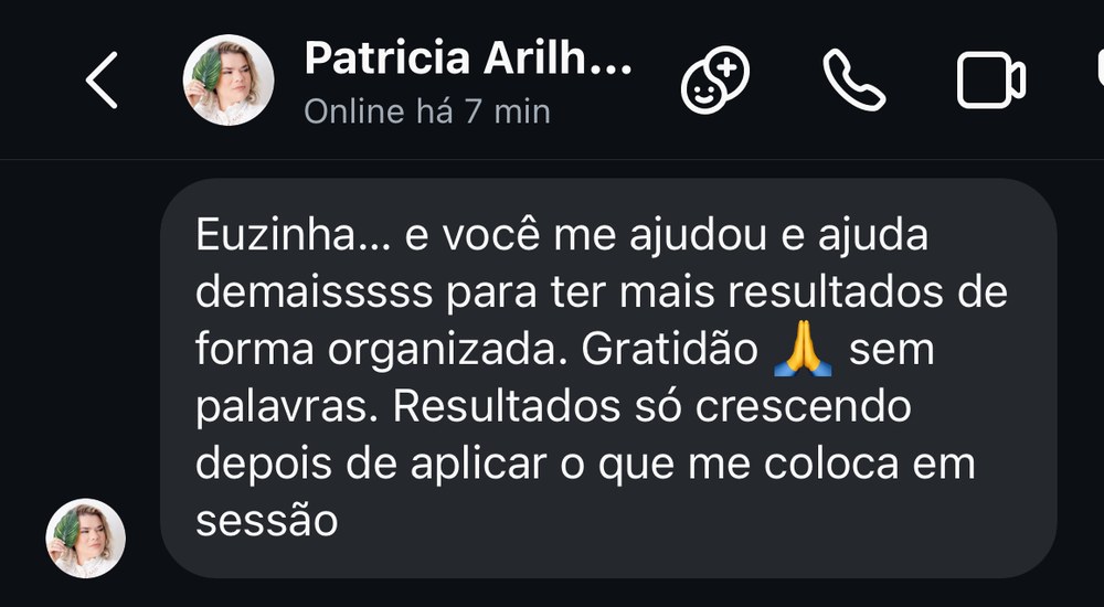 Resultados só crescendo depois de aplicar o que me coloca em sessão.